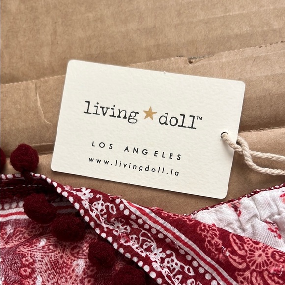 living doll Red and White Asymmetrical Ruffled Blouse - Picture 6 of 10